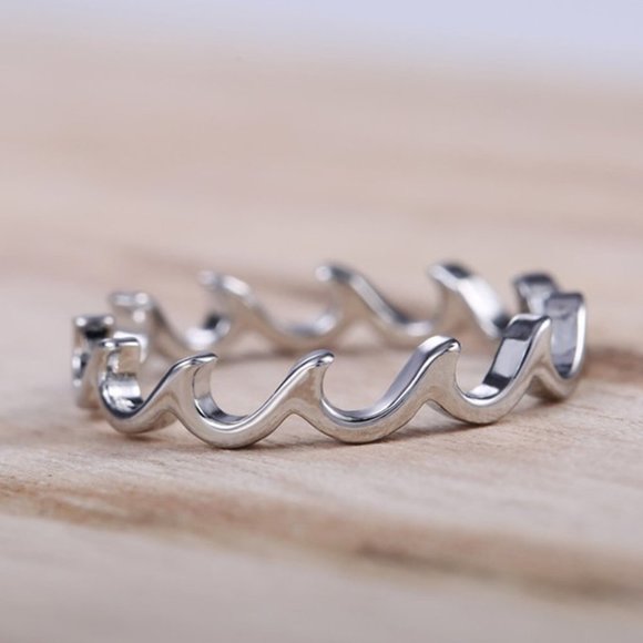 ✨ Wave Fire Minimalist Simple Trendy Anillos Lovely Rings for Women, PD076 - Picture 1 of 6